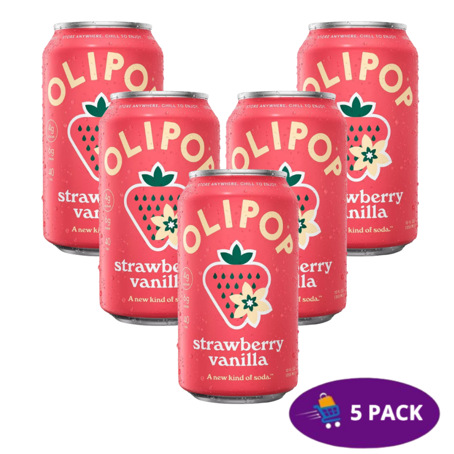 2919 Soda OLIPOP 6g Fiber Prebiotic Strawberry Vanilla (12 fl oz) 5x$12.50 - Imagen 1