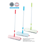 Mopa de Doble cara Chenilla+Microfibra base 40.5x12cm con mango telescópico de Hierro recubierto ajustable de 78 a 130cm