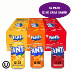 Fanta Variety 12 piña, 12fresa, 12 naranja (pack 36) 12 oz
